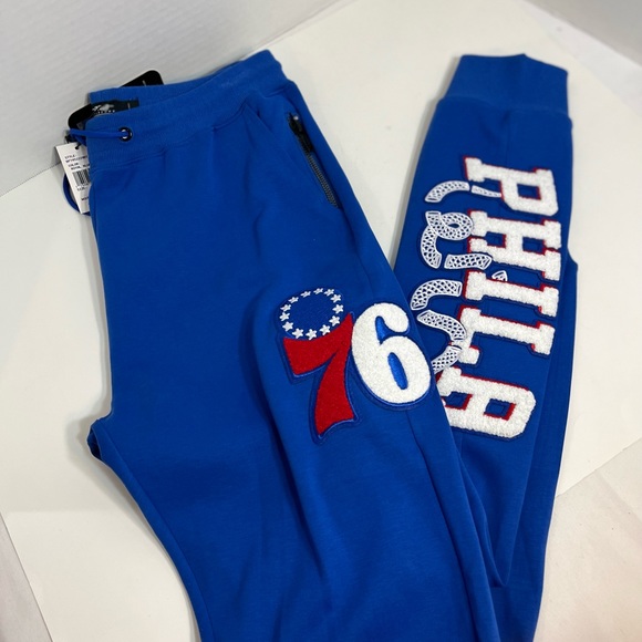 Men's Pro Standard Royal Philadelphia 76ers Chenille Team Jogger Pants! - Picture 7 of 14
